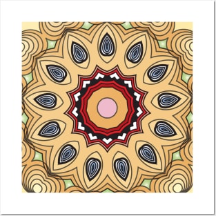 trendy Mandala art Sunflower Classic natural repeated pattern Posters and Art